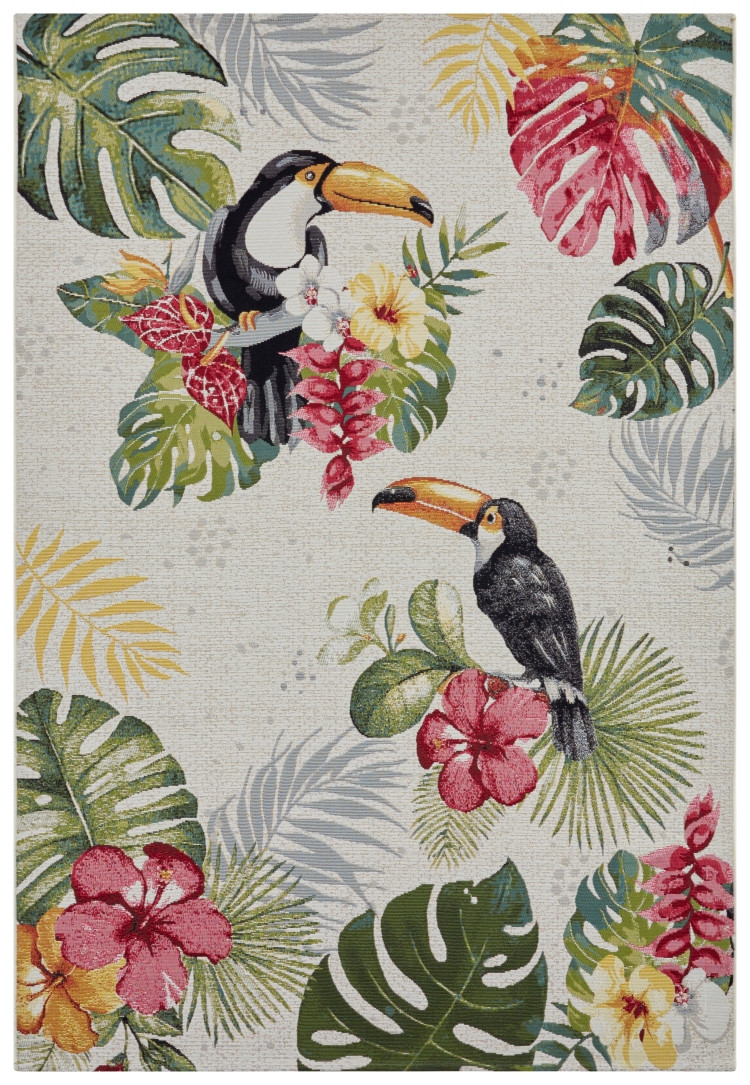 Hanse Home, Kusový koberec Flair 105608 Tropical Dream Creme Multicolored – na von aj na doma, 80x165, viacfarebná, chodba / predsieň