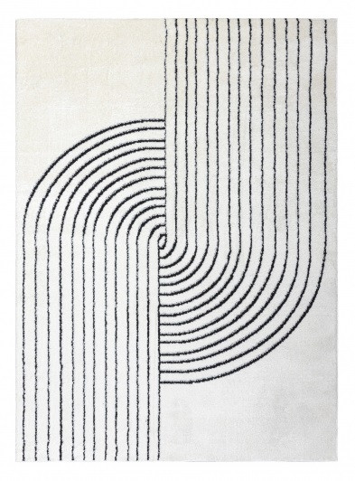 Dywany Łuszczów, Kusový koberec Mode 8587 geometric cream/black, 140x190, béžová, chodba / predsieň