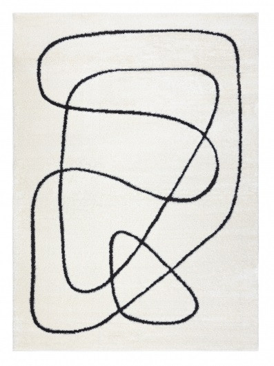 Dywany Łuszczów, Kusový koberec Mode 8377 abstract cream/black, 240x330, béžová, chodba / predsieň