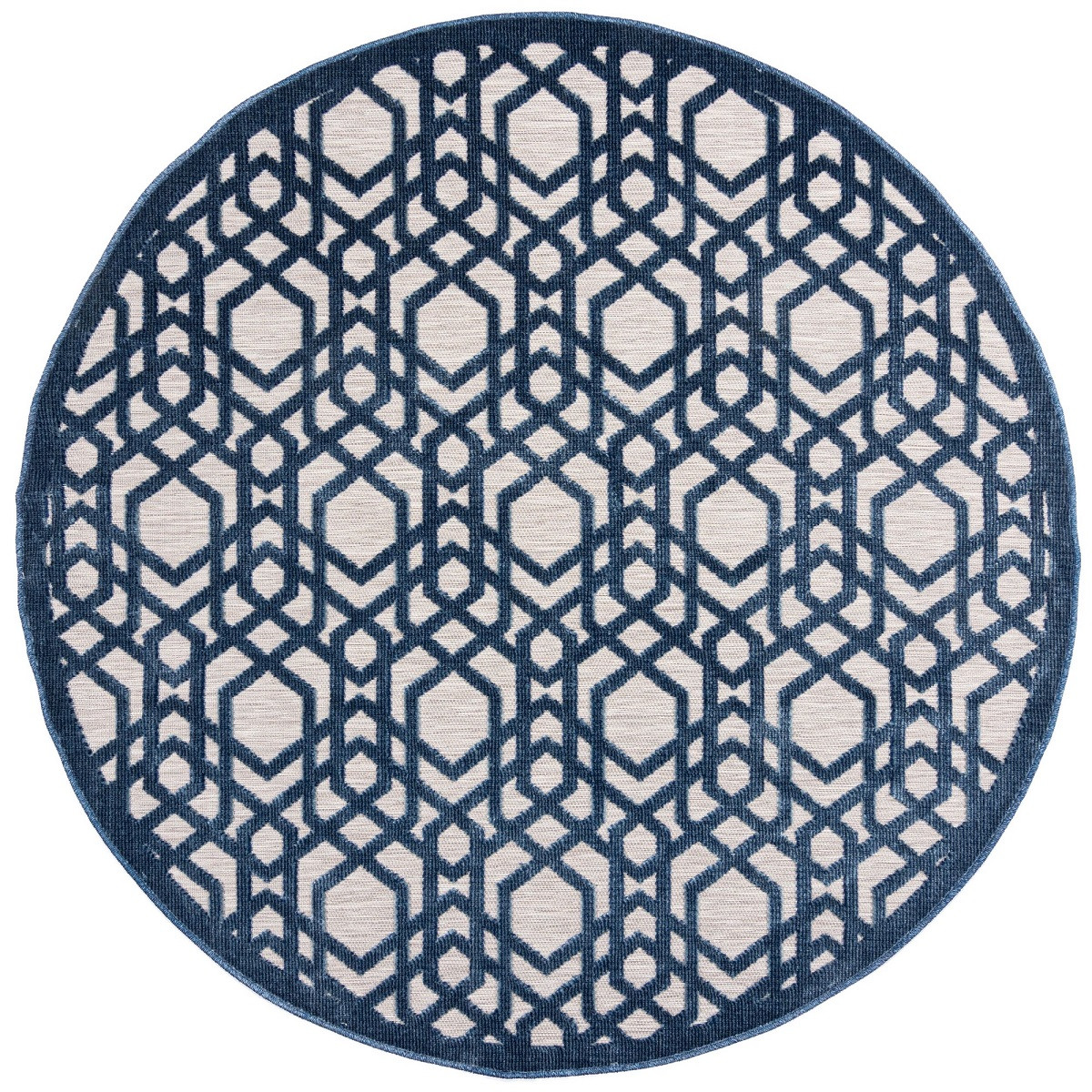 Flair Rugs, Kusový koberec Piatto Oro Blue kruh – na von aj na doma, 160x160 (priemer) kruh, modrá, chodba / predsieň