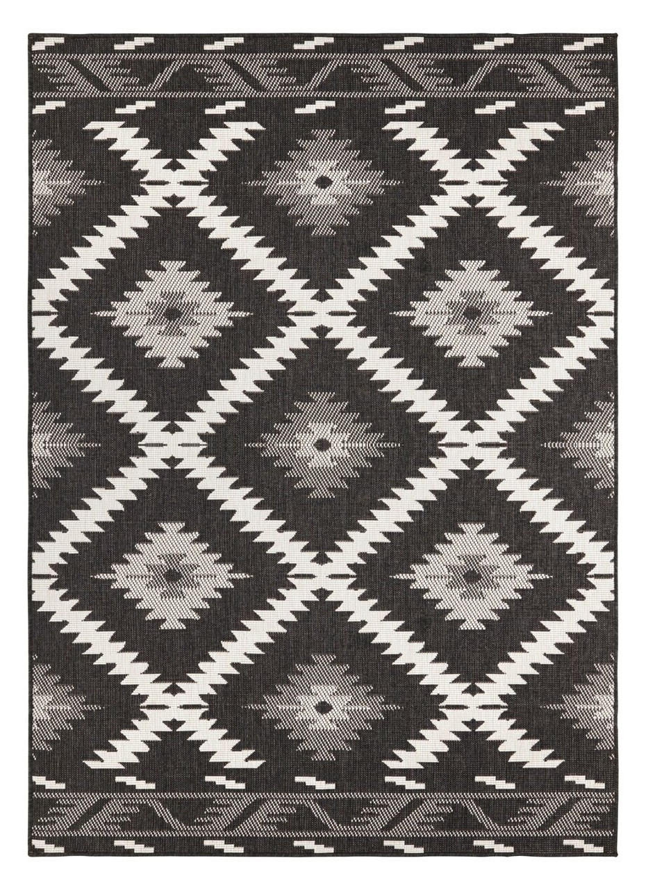 Hanse Home, Kusový koberec Twin Supreme 103429 Malibu black creme – na von aj na doma, 200x290, čierna, čiernobiela, chodba / predsieň