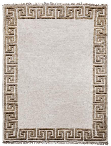 Ručne viazaný kusový koberec Greek DESP P86 Ivory White Antique Mud - 80x150 cm Diamond Carpets koberce 