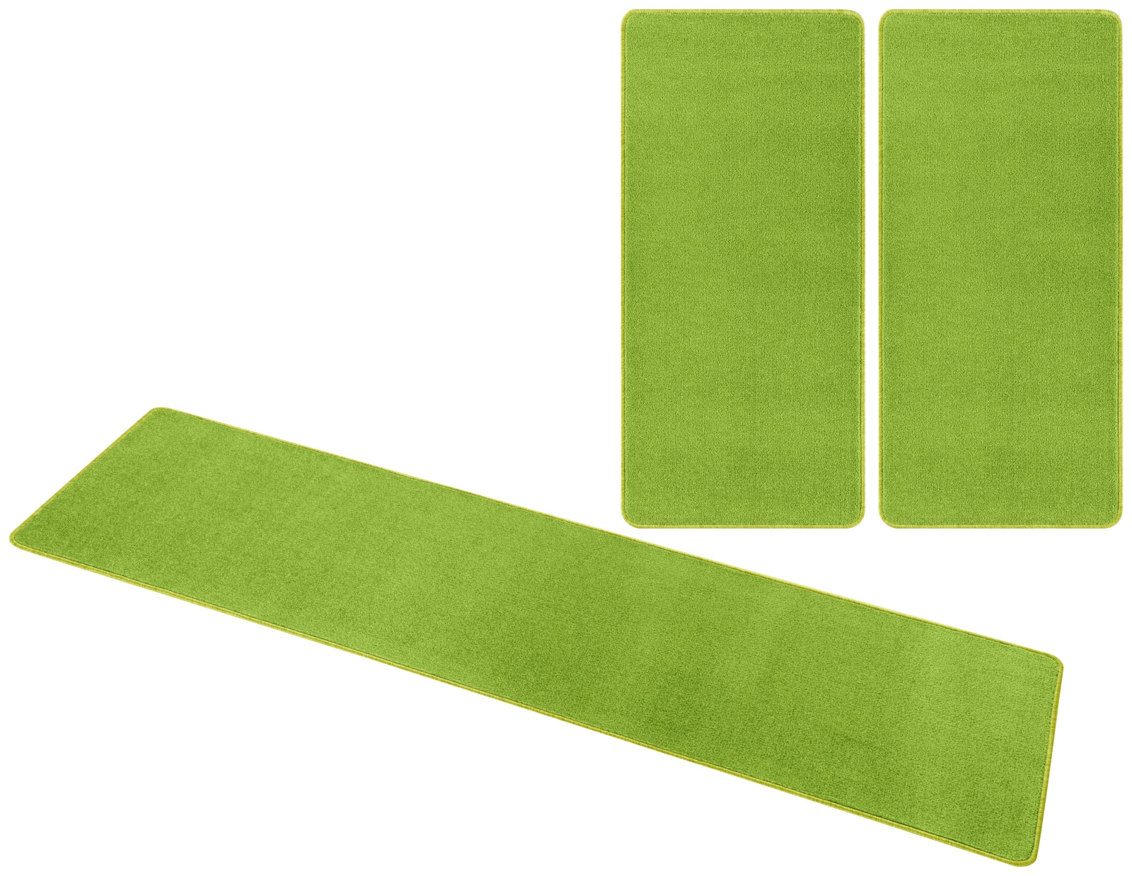 Hanse Home, Kobercová sada Nasty 101149 Grün, 3 diely: 70x140 cm (2x), 70x240 cm (1x), zelená, obývacia izba
