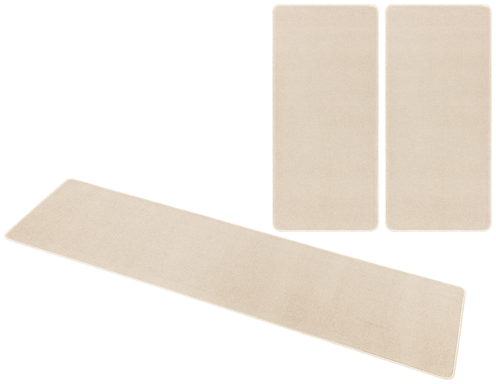 Hanse Home, Kobercová sada Nasty 101152 Creme, 3 diely: 70x140 cm (2x), 70x240 cm (1x), béžová, biela, spálňa