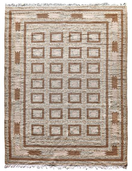 Diamond Carpets India, Ručne viazaný kusový koberec Guggenheim DESP P81 Brown Natural, 80x150, hnedá, chodba / predsieň