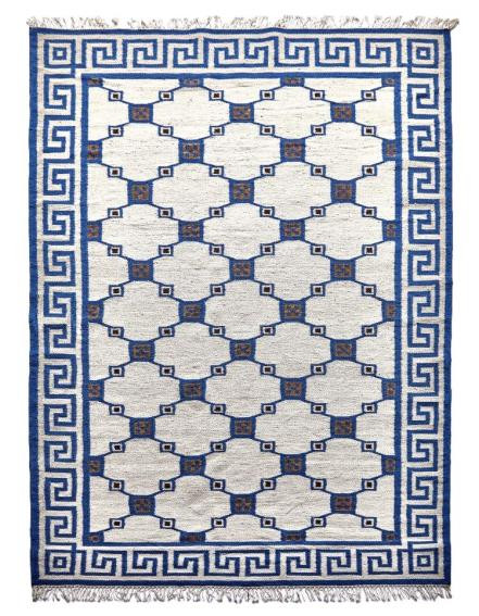 Ručne viazaný kusový koberec Geo DESP P82 Silver Blue - 80x150 cm Diamond Carpets koberce 