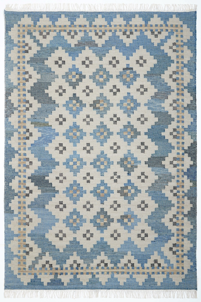Diamond Carpets India, Ručne viazaný kusový koberec Casablanca DE 2255 Multi Colour, 300x400, modrá, chodba / predsieň
