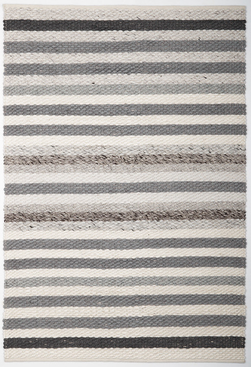 Diamond Carpets India, Ručne viazaný kusový koberec MCK Strop DE 2263 Pastel Brown Mix, 80x150, čiernobiela, obývacia izba