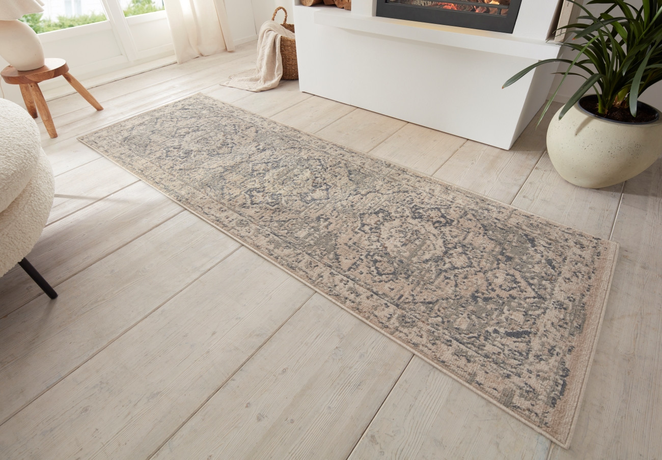 Hanse Home, Kusový koberec Terrain 105596 Sand Cream Grey, 80x200, béžová, obývacia izba