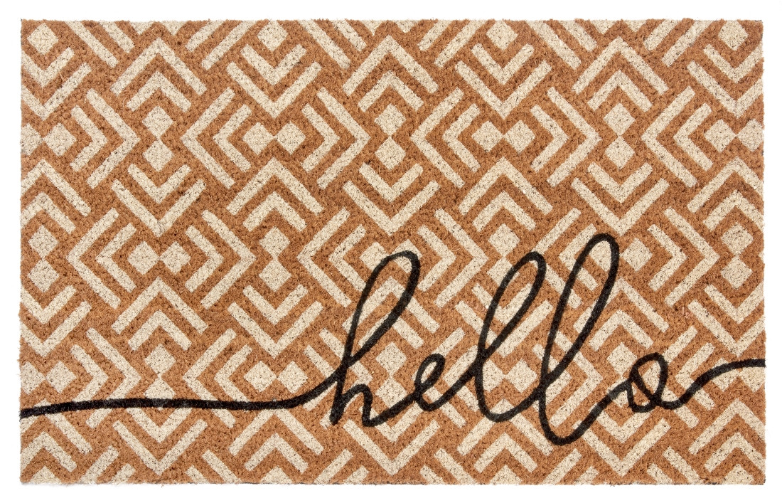 Hanse Home, Rohožka Hello 105681 – na von aj na doma, 45x75, hnedá, chodba / predsieň
