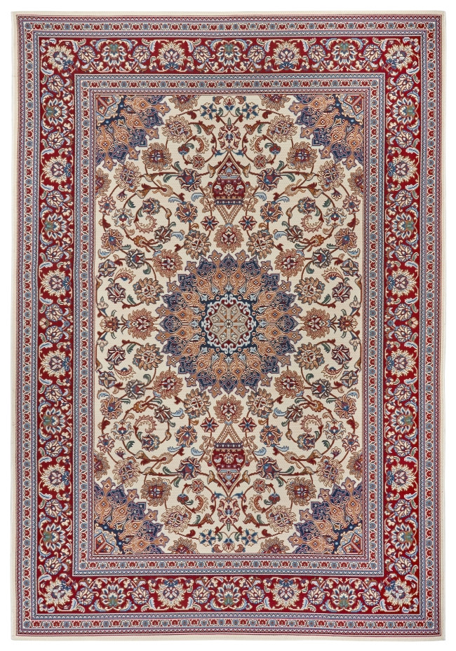 Hanse Home, Kusový koberec Flair 105714 Cream Red – na von aj na doma, 80x165, červená, chodba / predsieň