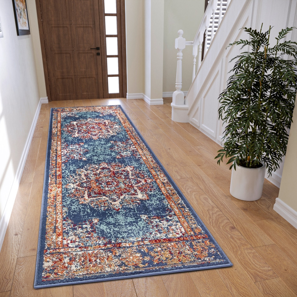 Hanse Home, Kusový koberec Luxor 105637 Maderno Blue Multicolor, 80x240, modrá, obývacia izba