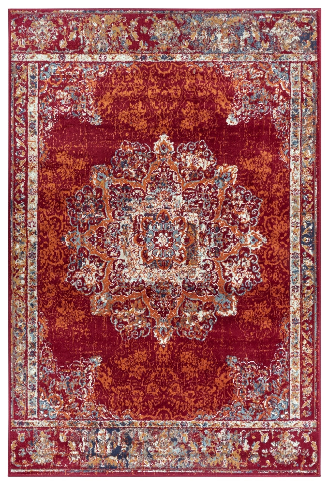 Hanse Home, Kusový koberec Luxor 105638 Maderno Red Multicolor, 80x120, červená, obývacia izba