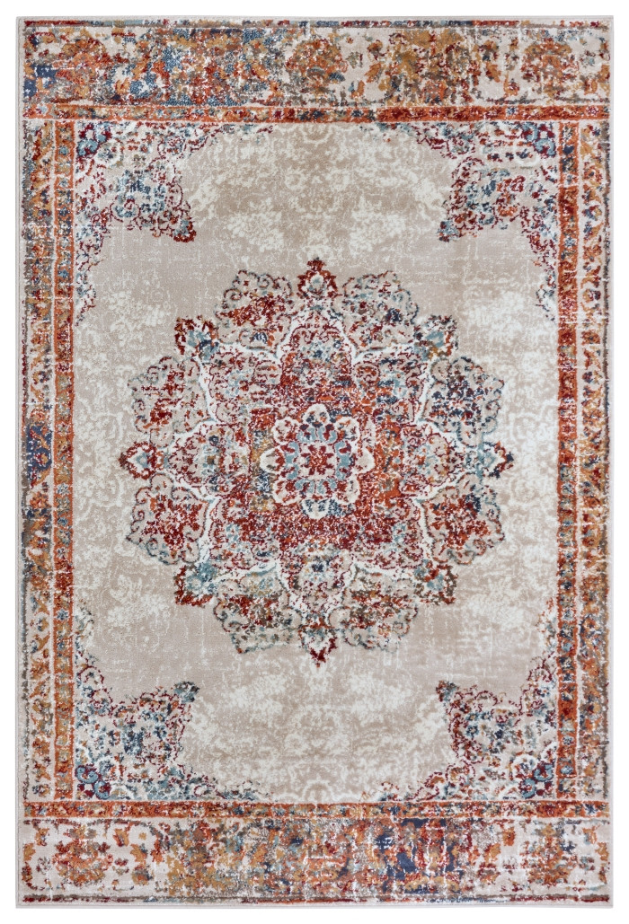 Hanse Home, Kusový koberec Luxor 105639 Maderno Cream Multicolor, 140x200, biela, obývacia izba