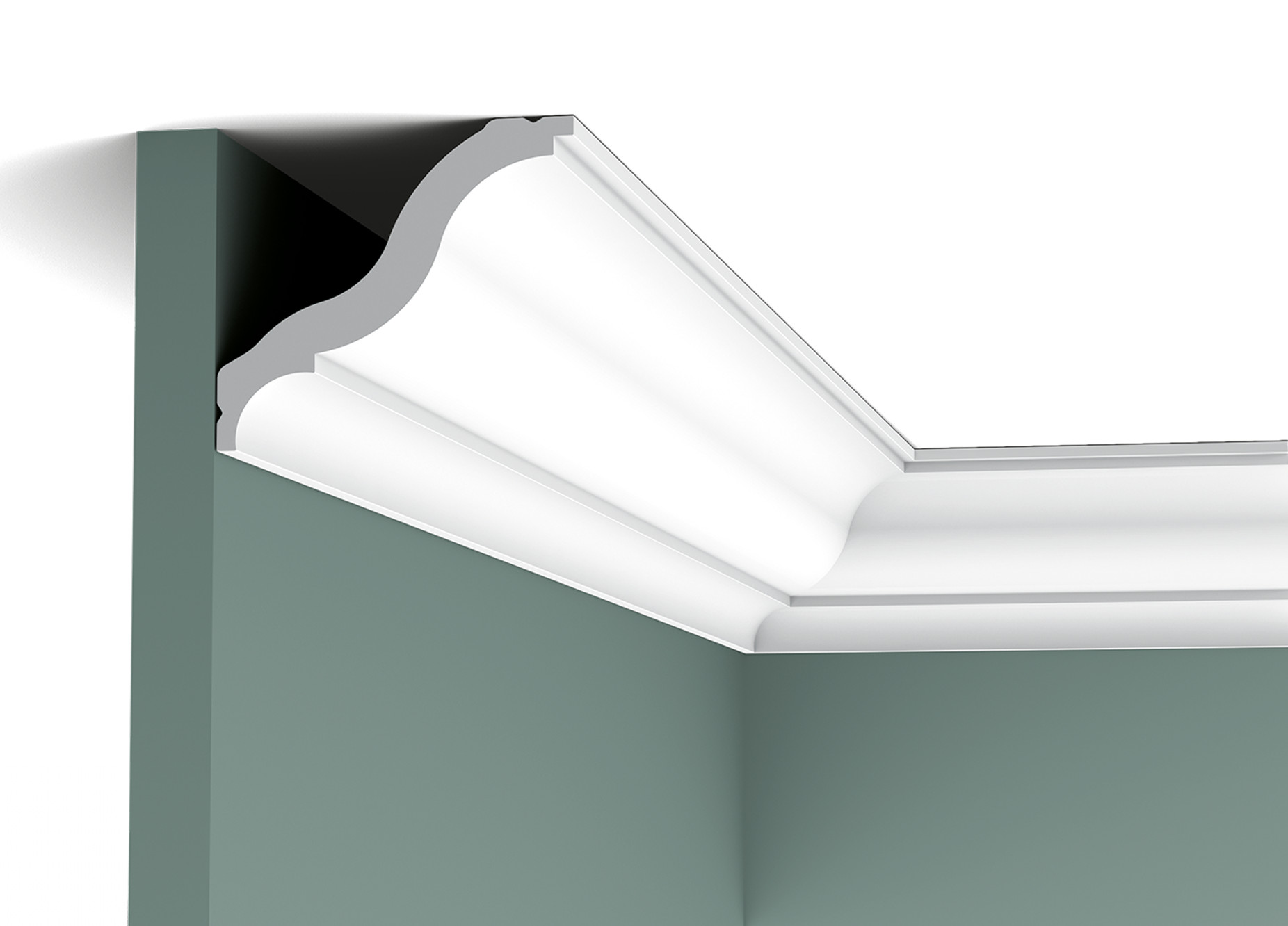 ORAC Decor, ORAC stropná lišta CB503 elegantná, 2000x82x92 mm, biela