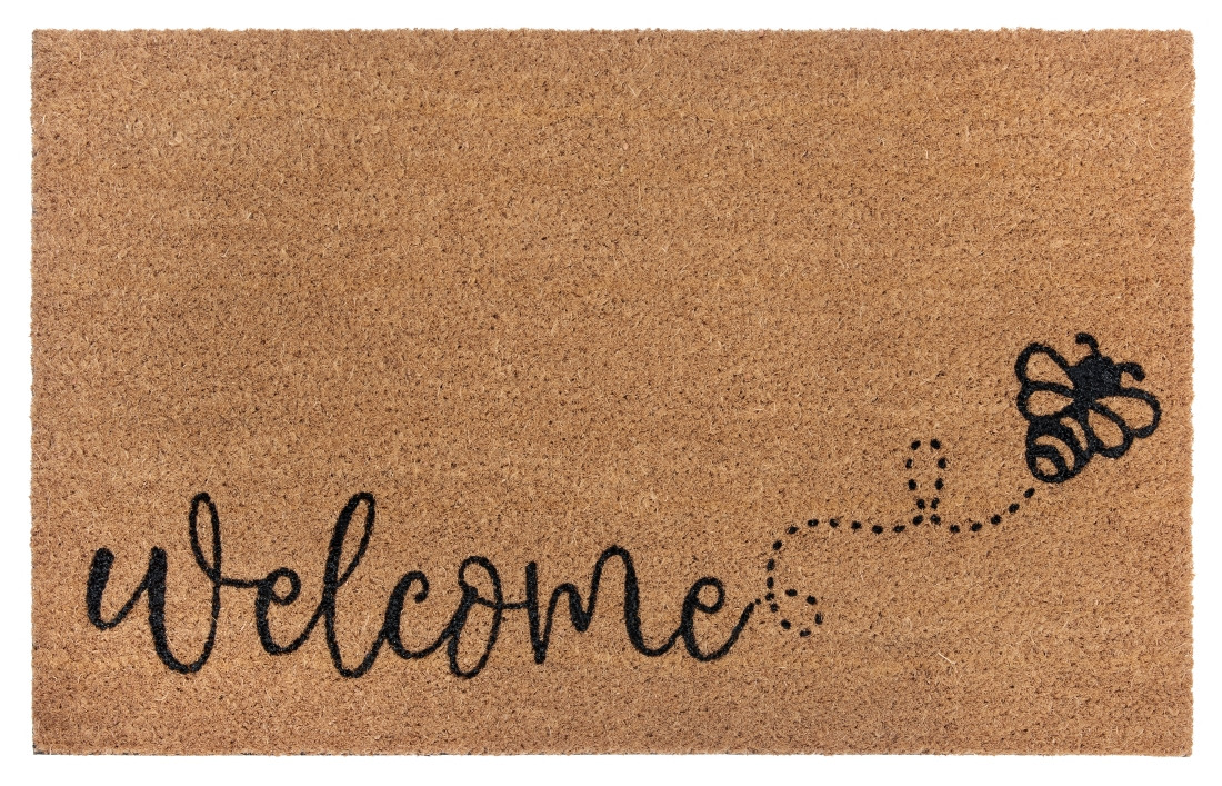 Hanse Home, Rohožka Welcome včielka 105710 – na von aj na doma, 45x70, hnedá, chodba / predsieň