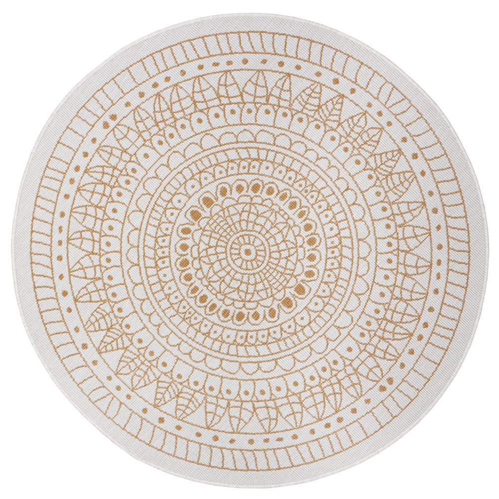 Hanse Home, Kusový koberec Twin-Wendeteppiche 105797 Ochre kruh – na von aj na doma, 200x200 (priemer) kruh, žltá, chodba / predsieň