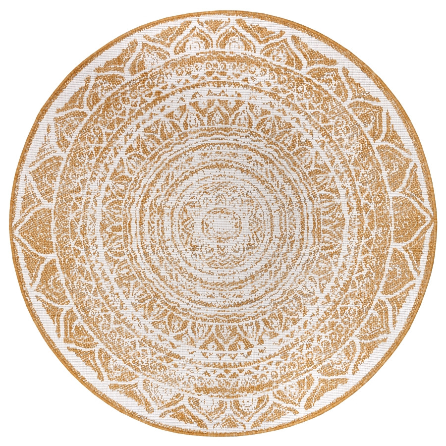 Hanse Home, Kusový koberec Twin Supreme 105799 Ochre kruh – na von aj na doma, 140x140 (priemer) kruh, žltá, chodba / predsieň