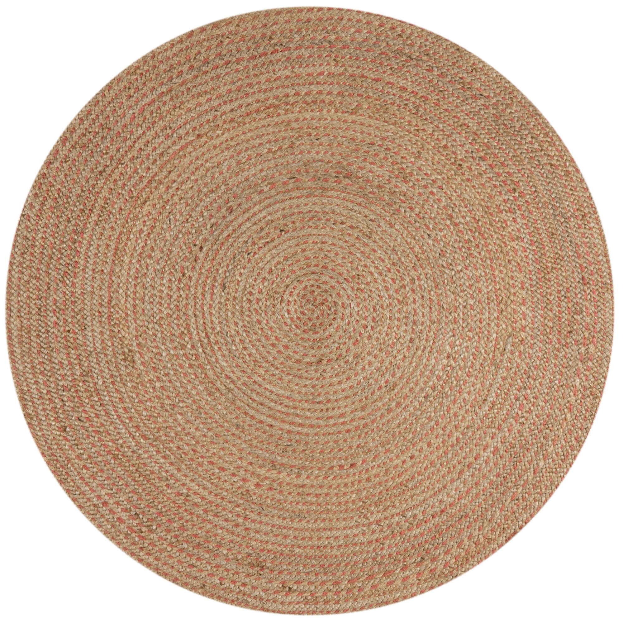 Flair Rugs, Kusový koberec Capri Jute Natural/Coral kruh, 180x180 (priemer) kruh, béžová, chodba / predsieň