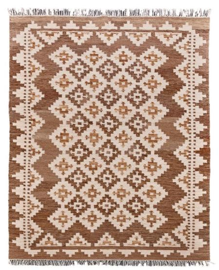 Diamond Carpets India, Ručne viazaný kusový koberec M. Kelim DE 2262 Brown Mix, 80x150, hnedá, chodba / predsieň