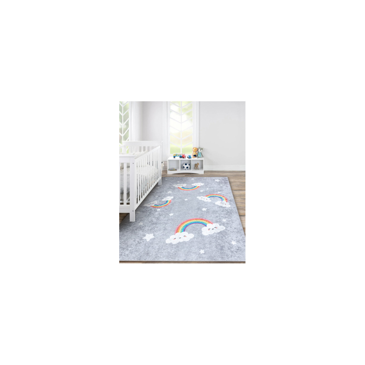 Detský kusový koberec Junior 52063.801 Rainbow grey