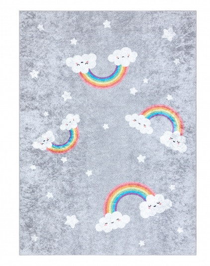 Dywany Łuszczów, Detský kusový koberec Junior 52063.801 Rainbow grey, 160x220, šedá, detská izba