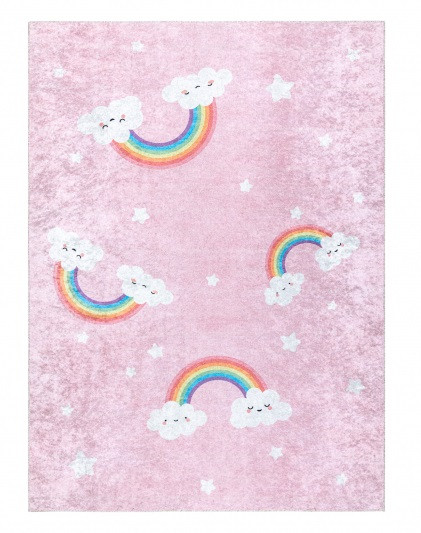 Dywany Łuszczów, Detský kusový koberec Junior 52063.802 Rainbow pink, 120x170, ružová, detská izba
