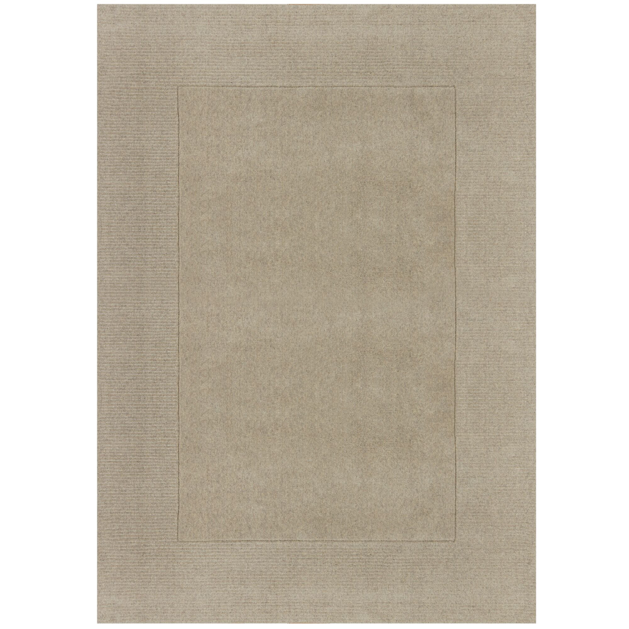 Flair Rugs, Kusový ručne tkaný koberec Tuscany Textured Wool Border Natural, 160x230, béžová, obývacia izba