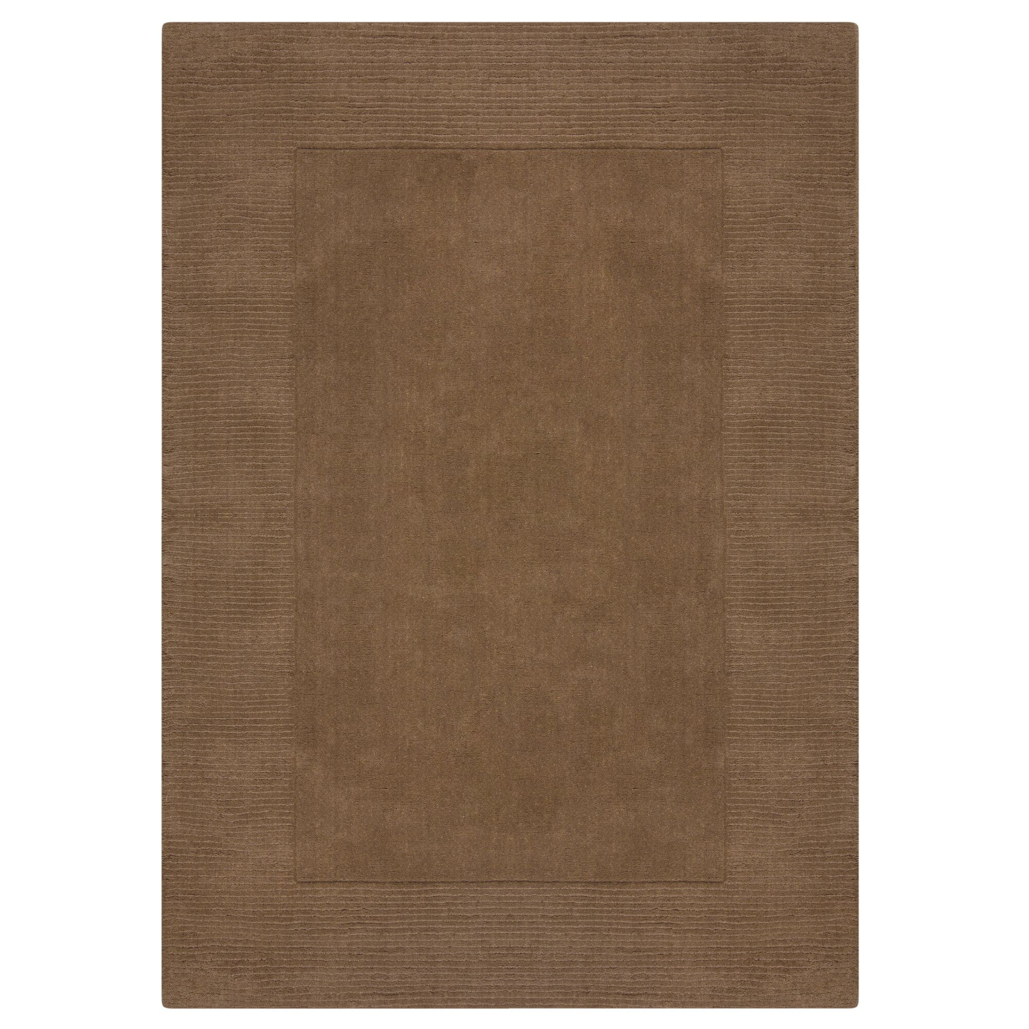 Flair Rugs, Kusový ručne tkaný koberec Tuscany Textured Wool Border Brown, 160x230, hnedá, obývacia izba
