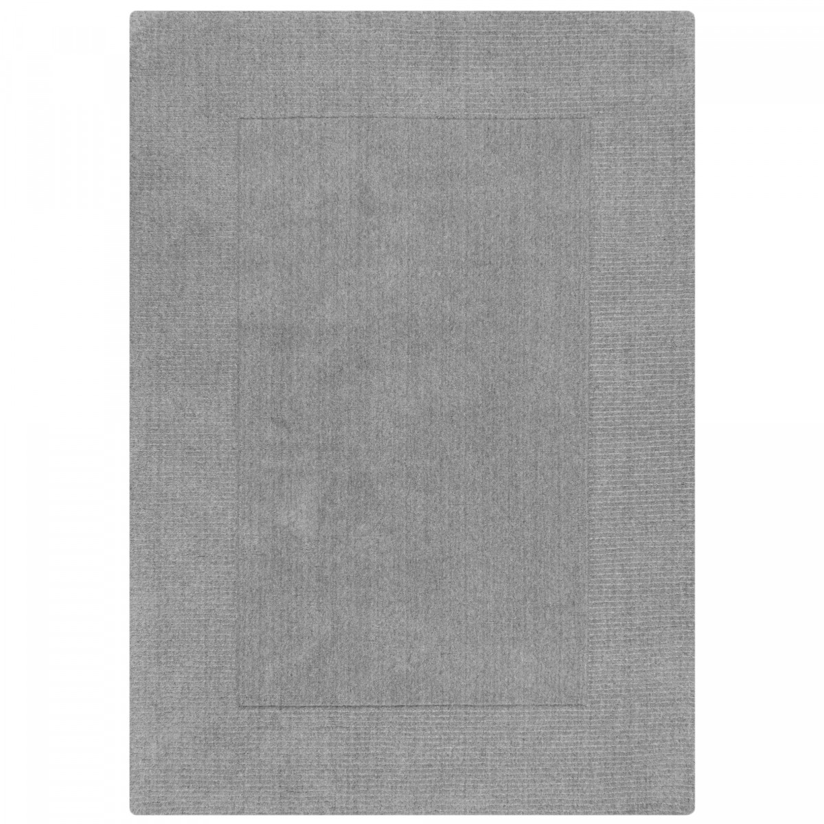 Kusový ručne tkaný koberec Tuscany Textured Wool Border Grey Marl