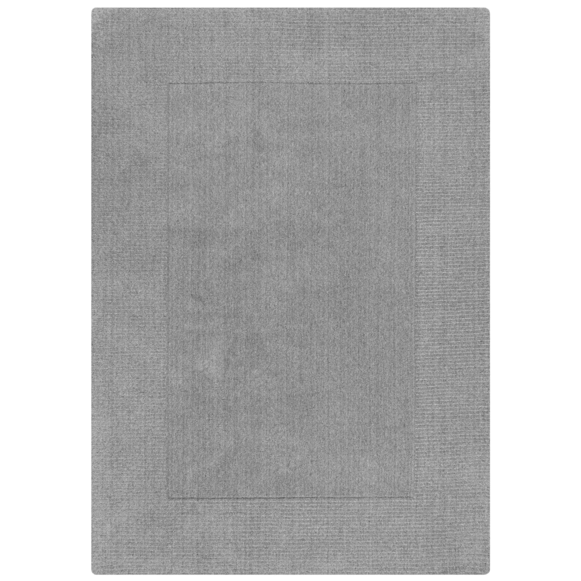 Flair Rugs, Kusový ručne tkaný koberec Tuscany Textured Wool Border Grey Marl, 200x290, šedá, obývacia izba