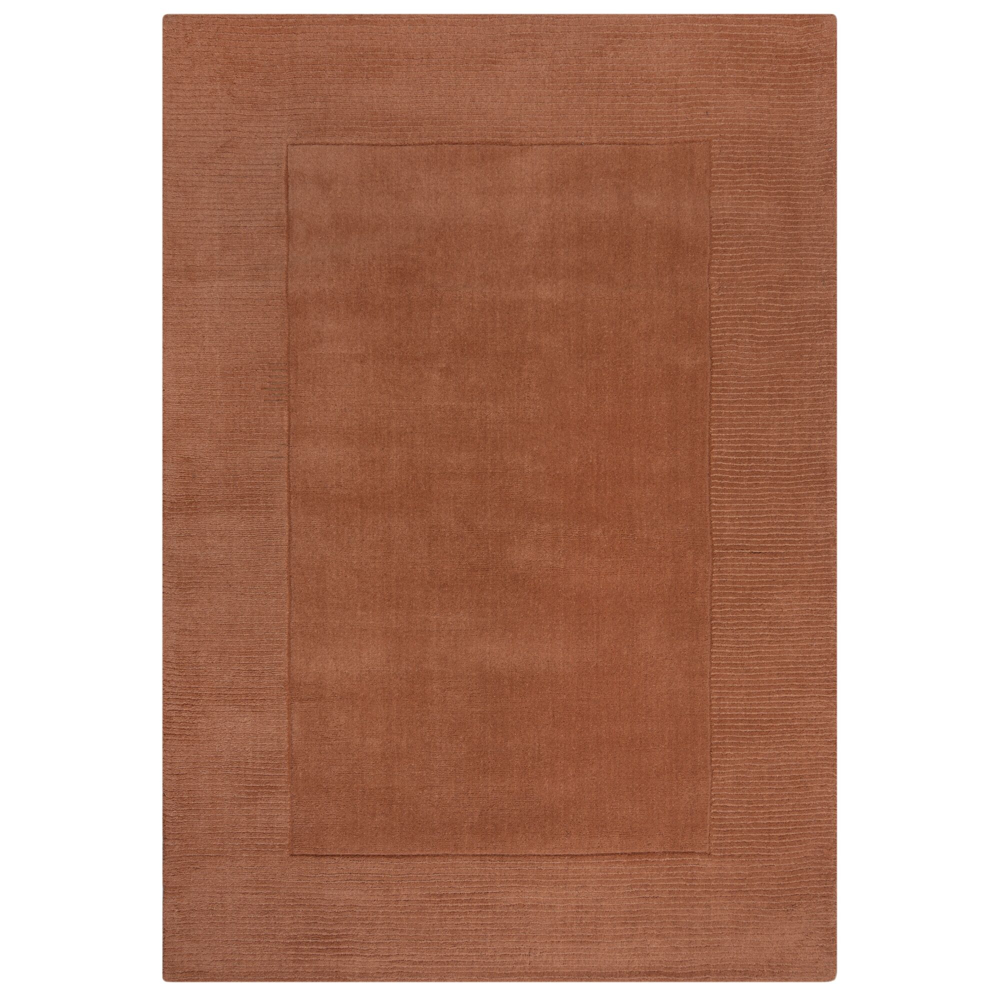 Flair Rugs, Kusový ručne tkaný koberec Tuscany Textured Wool Border Orange, 160x230, oranžová, obývacia izba