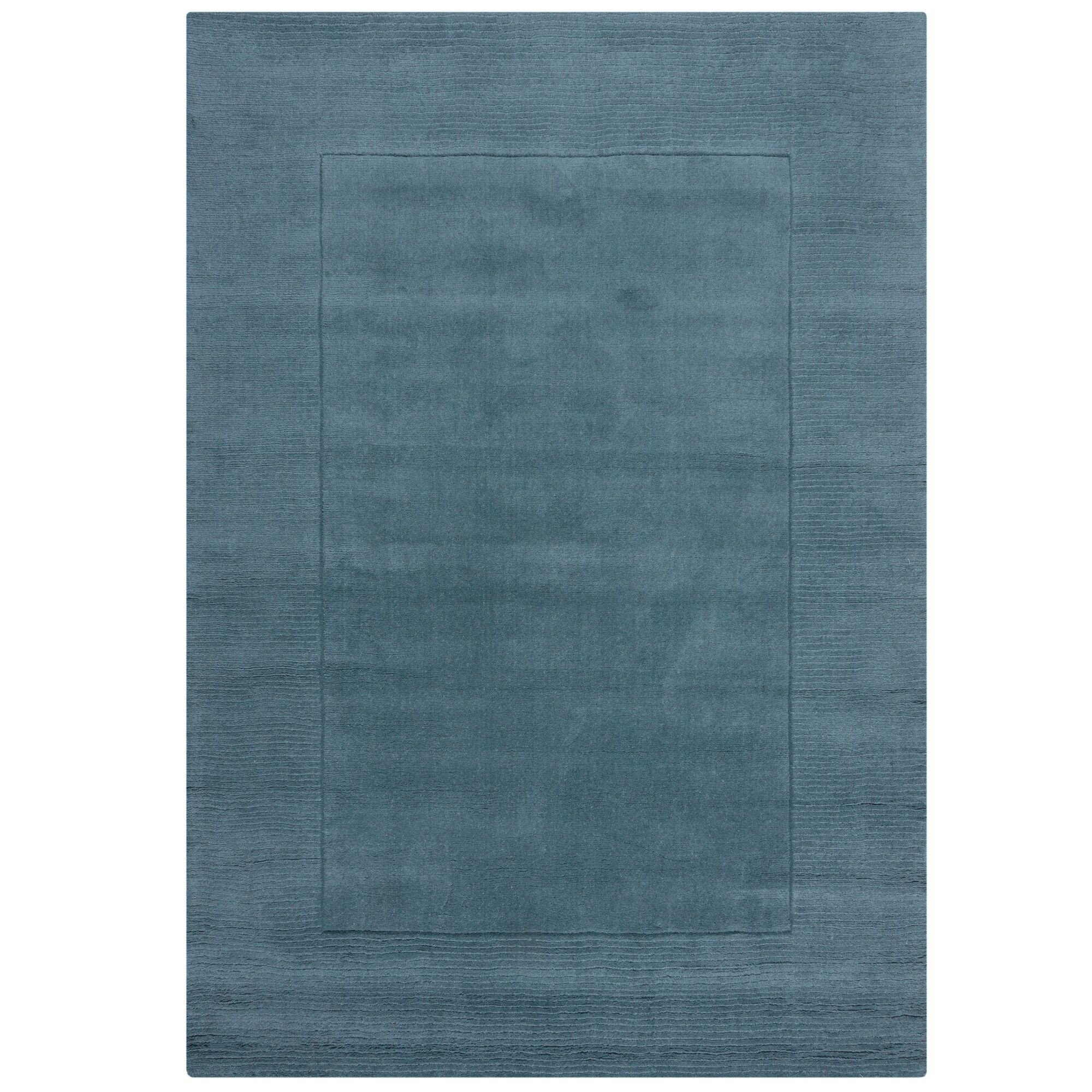 Flair Rugs, Kusový ručne tkaný koberec Tuscany Textured Wool Border Blue, 120x170, modrá, obývacia izba