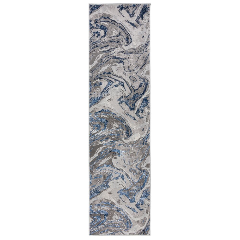 Flair Rugs, Behúň Eris Marbled Navy, 60x230, modrá, chodba / predsieň