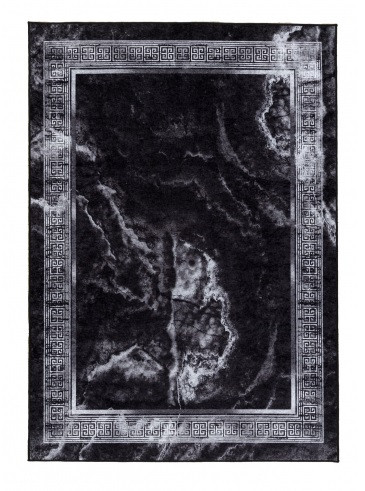 Dywany Łuszczów, Kusový koberec Miro 51278.810 Marble black/white, 80x150, čiernobiela, chodba / predsieň