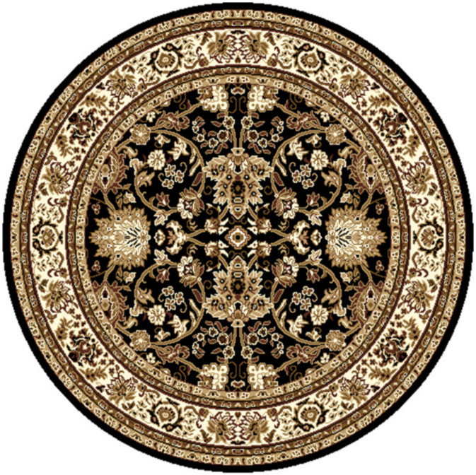 Alfa Carpets, TRHÁK: Kusový koberec TEHERAN T-117 brown kruh, 190x190 (průměr) kruh, hnedá, chodba / predsieň