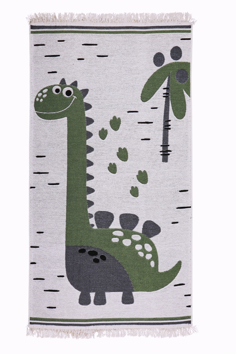 Praktik home, TRHÁK: Detský kusový koberec Natur Dinosaurus, 80x150, zelená, chodba / predsieň