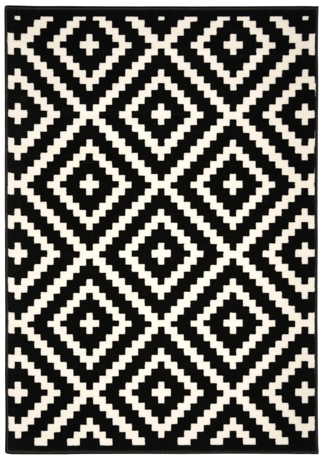 Alfa Carpets, Kusový koberec Gloria new black/cream, 160x230, čiernobiela, chodba / predsieň