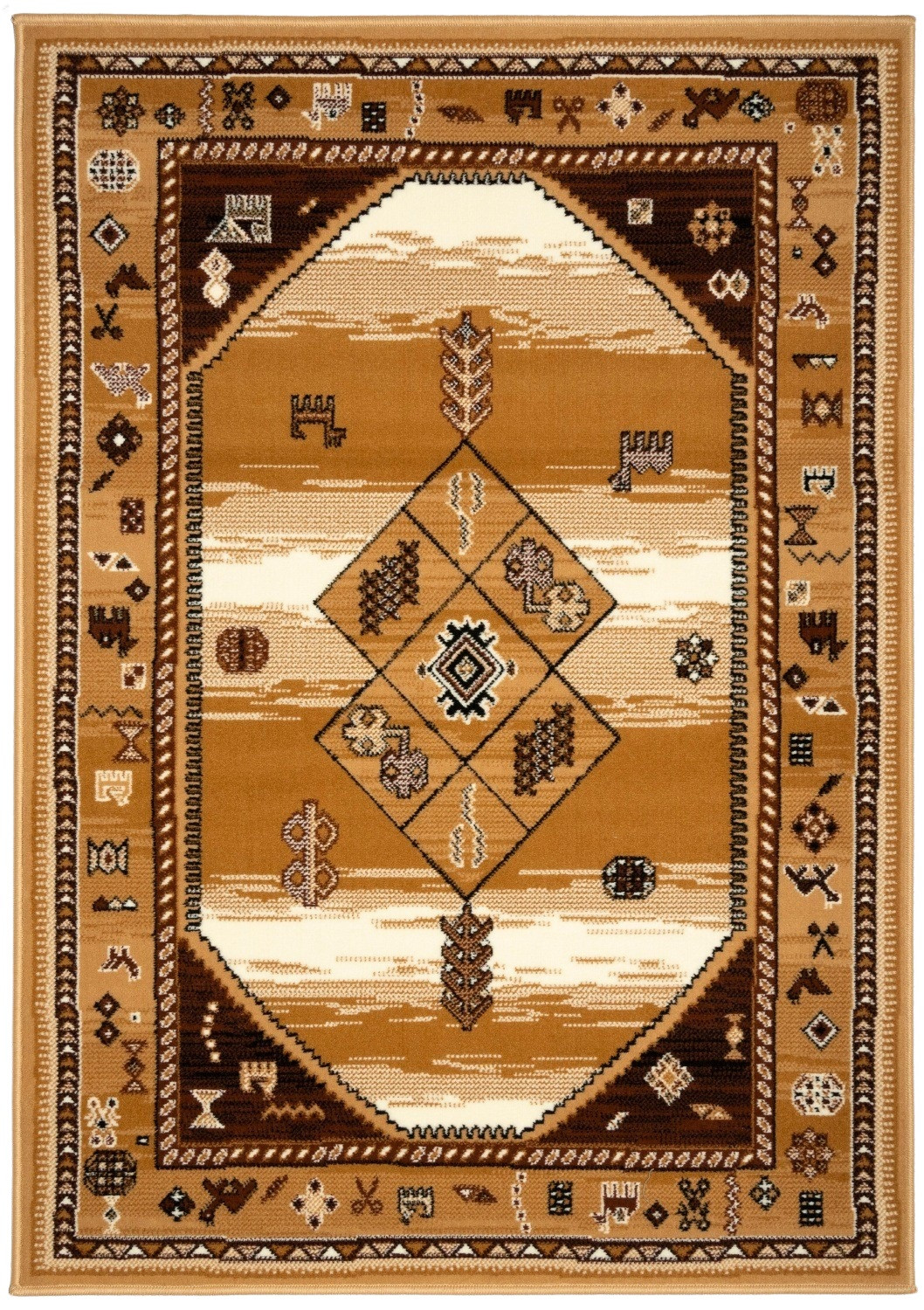 Alfa Carpets, Kusový koberec TEHERAN T-375 beige, 190x280, béžová, chodba / predsieň