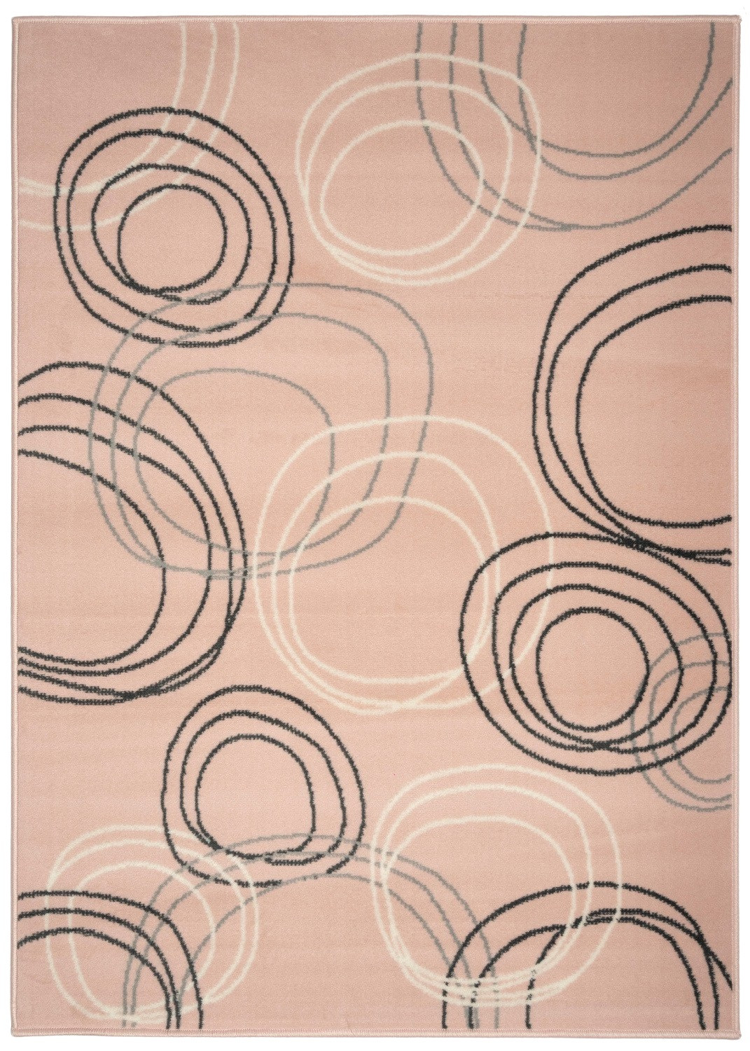 Alfa Carpets, Kusový koberec Circles powder pink, 120x170, ružová, chodba / predsieň