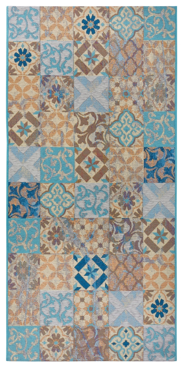 Behúň Cappuccino 105880 Mosaik Blue Multicolored - 75x150 cm Hanse Home Collection koberce 