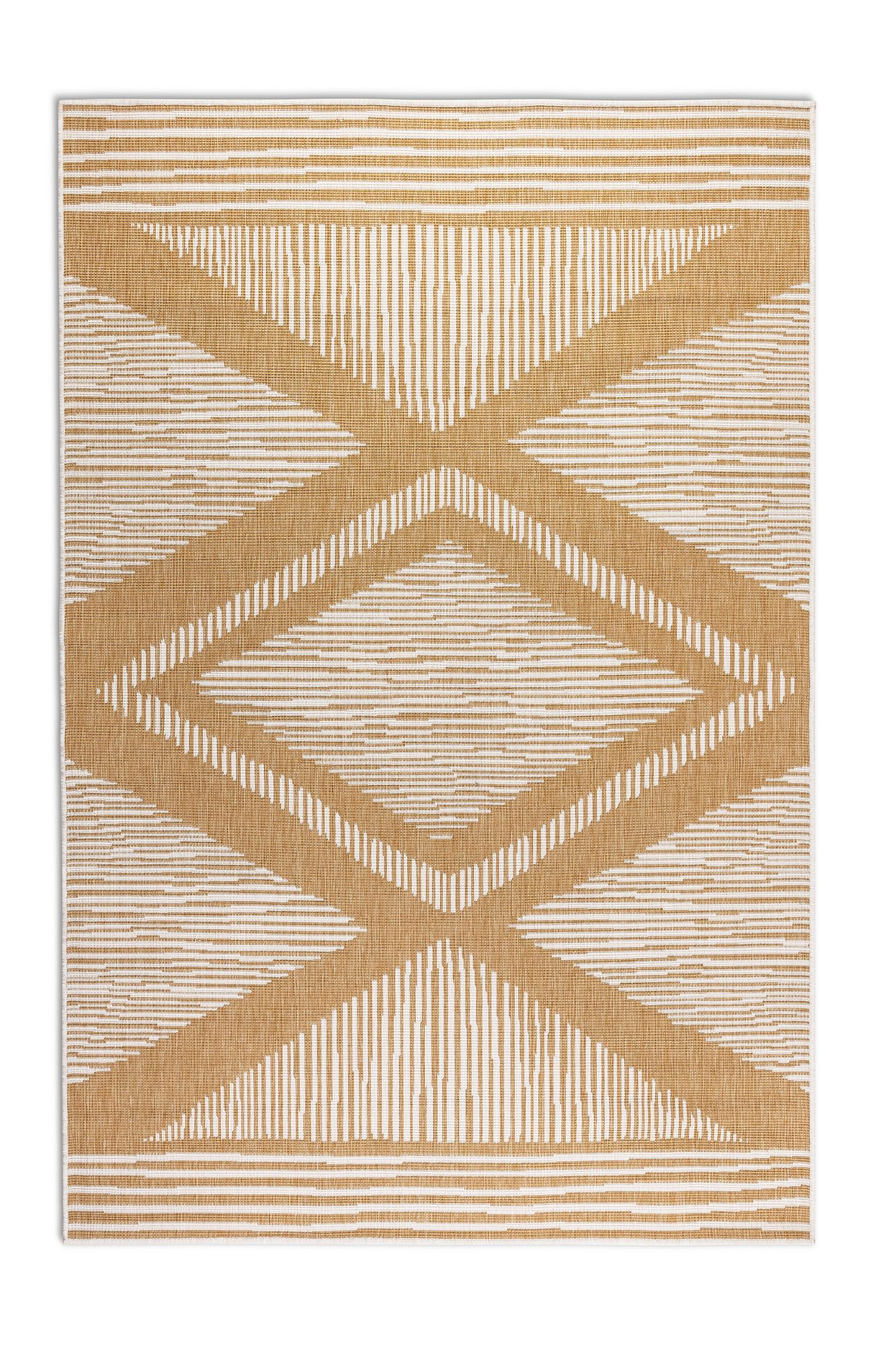 ELLE Decoration, Kusový koberec Gemini 106017 Ochre z kolekcie Elle – na von aj na doma, 200x290, žltá, chodba / predsieň