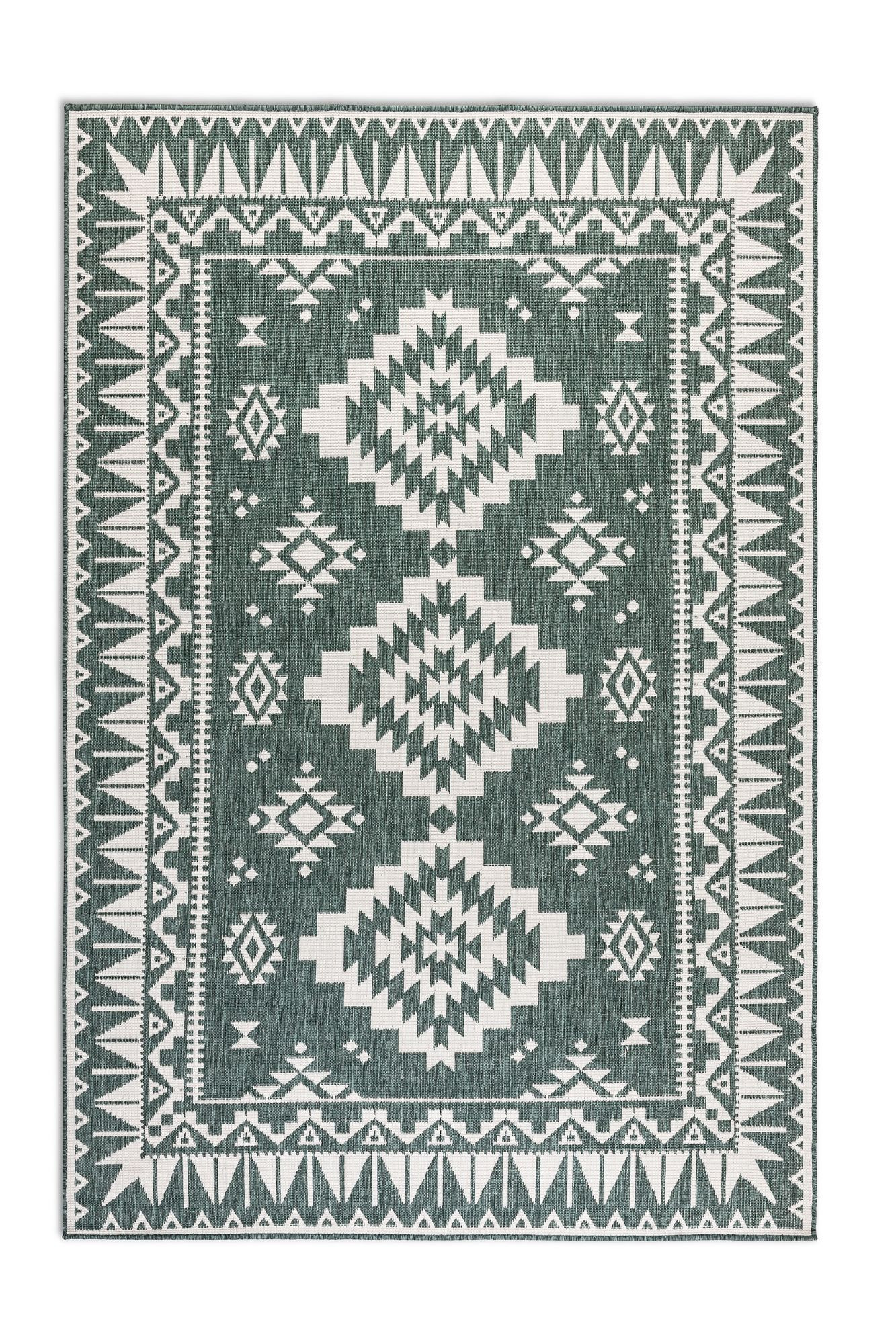 ELLE Decoration, Kusový koberec Gemini 106020 Green z kolekcie Elle – na von aj na doma, 80x150, zelená, chodba / predsieň