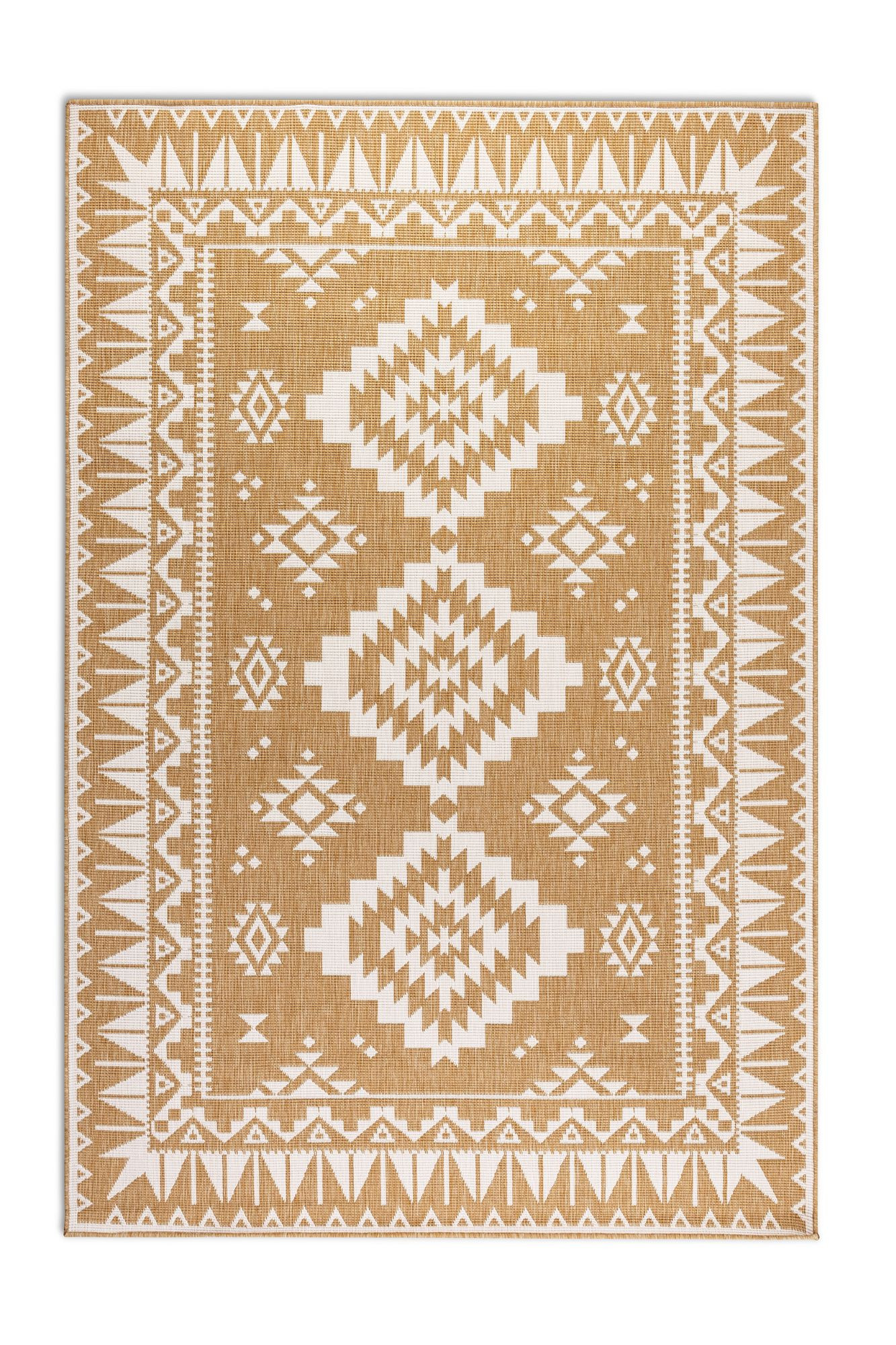 ELLE Decoration, Kusový koberec Gemini 106022 Ochre z kolekcie Elle – na von aj na doma, 160x230, žltá, chodba / predsieň