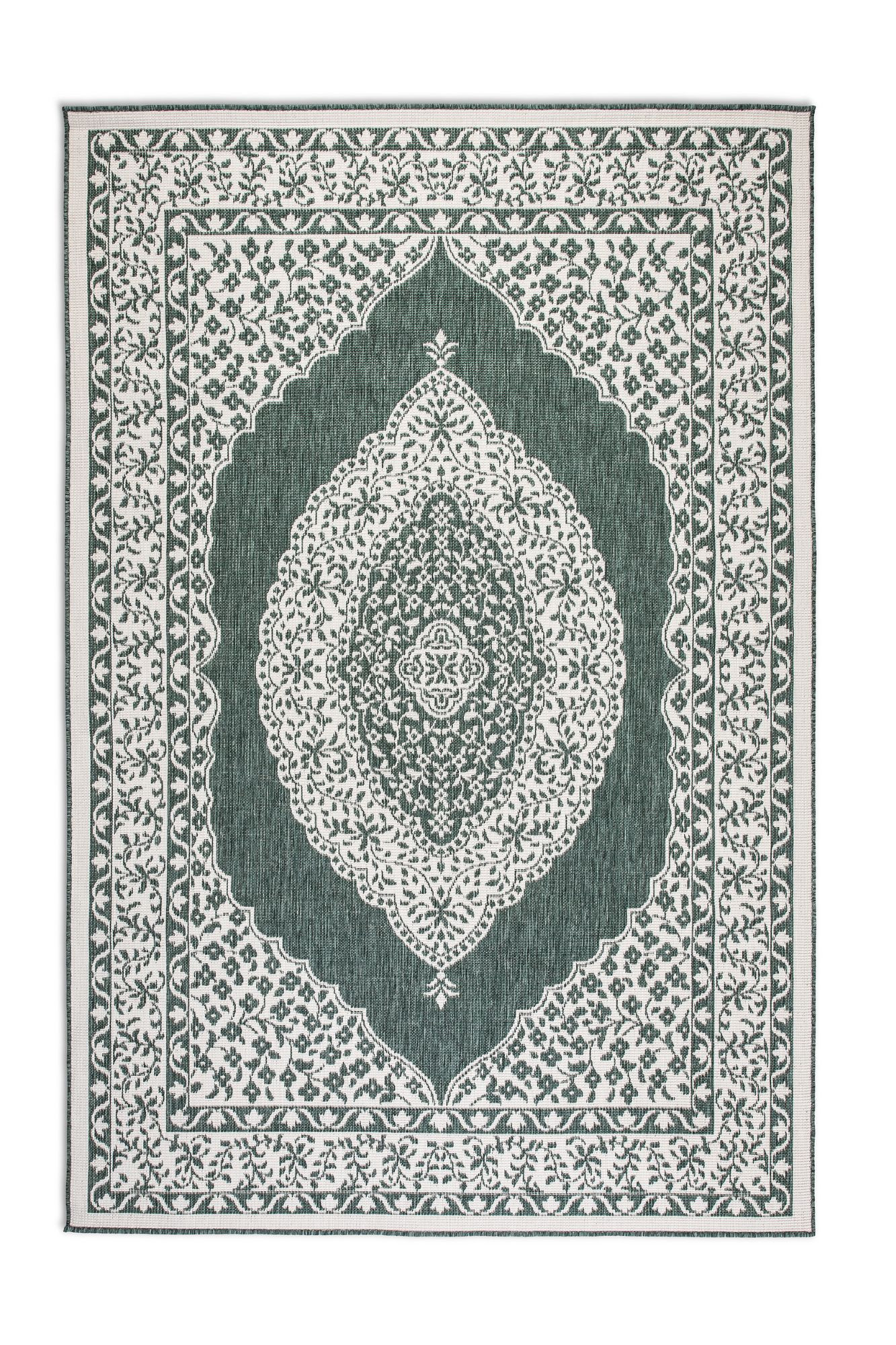 ELLE Decoration, Kusový koberec Gemini 106025 Green z kolekcie Elle – na von aj na doma, 80x150, zelená, chodba / predsieň