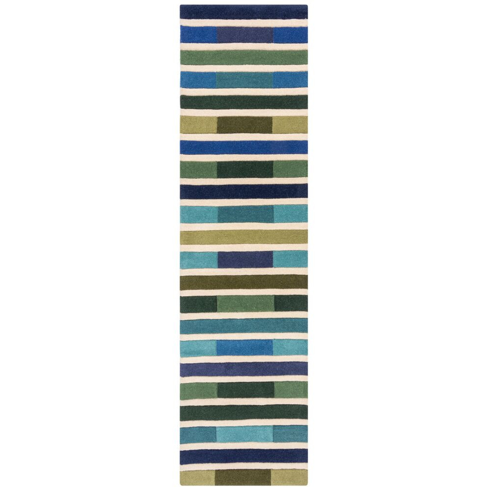 Flair Rugs, Ručne všívaný behúň Illusion Piano Green/Multi, 60x230, viacfarebná, chodba / predsieň