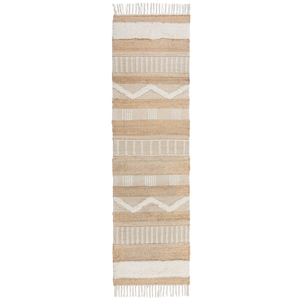 Flair Rugs, Behúň Jubilant Medina Jute Natural/Ivory, 60x230, béžová, obývacia izba