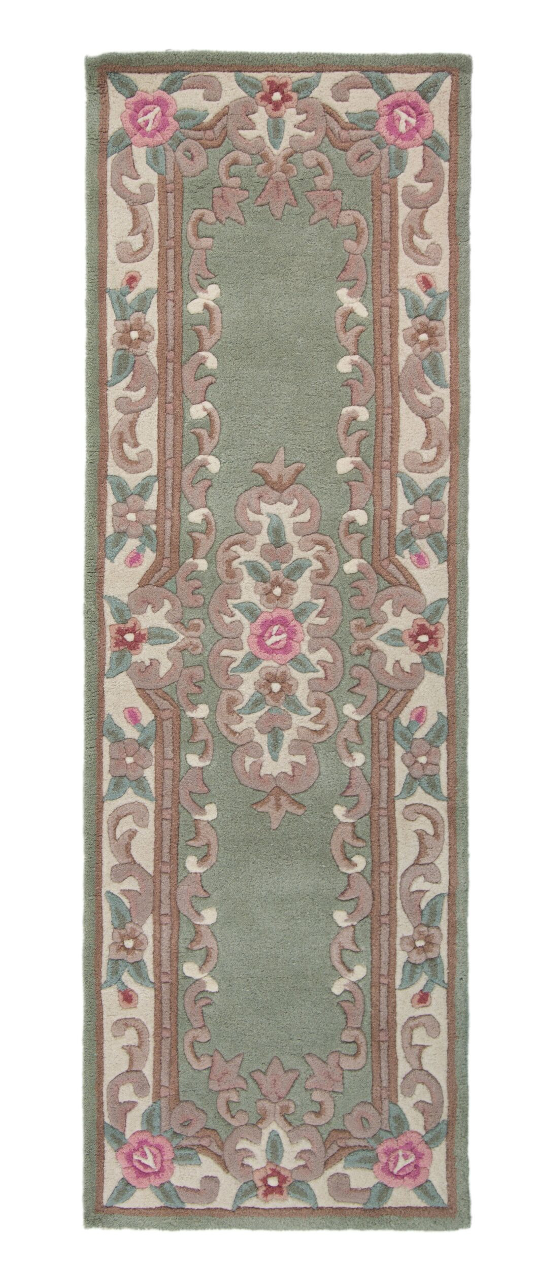 Flair Rugs, Ručne všívaný behúň Lotus premium Green, 67x210, zelená, chodba / predsieň