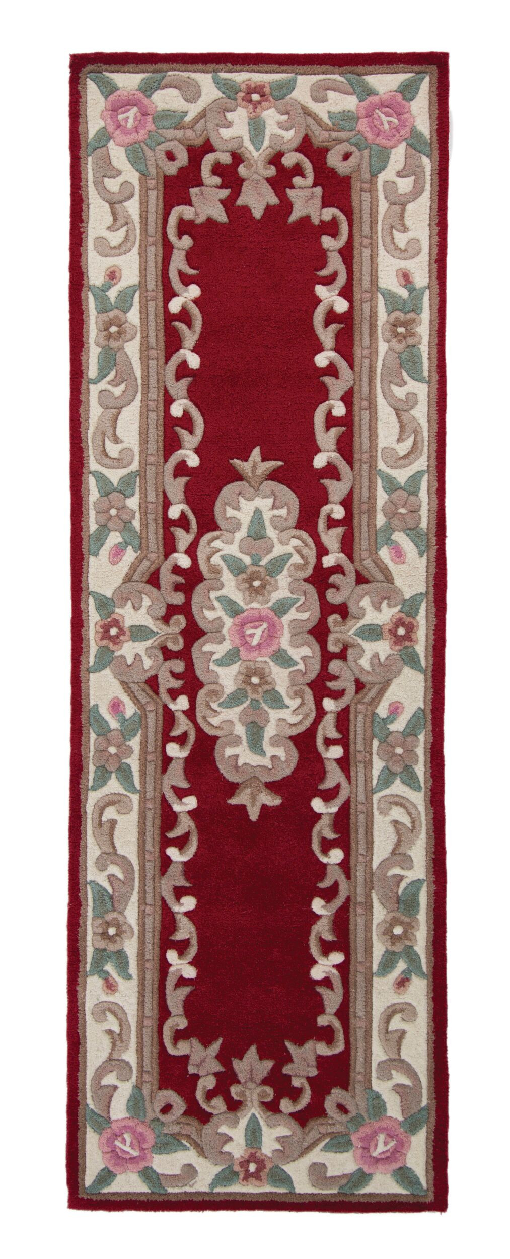 Flair Rugs, Ručne všívaný behúň Lotus premium Red, 67x210, červená, chodba / predsieň