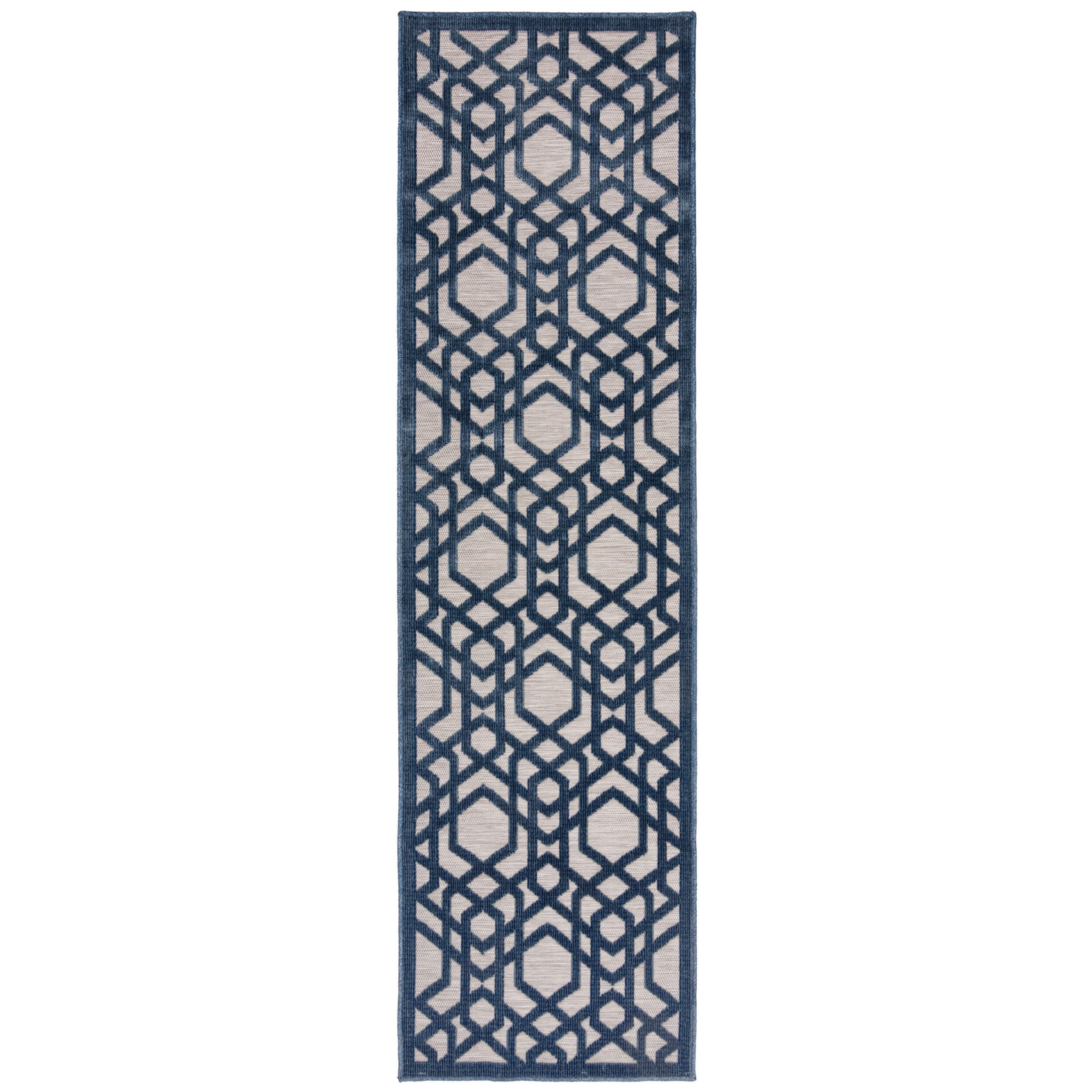 Flair Rugs, Behúň Piatto Oro Blue – na von aj na doma, 66x230, modrá, chodba / predsieň